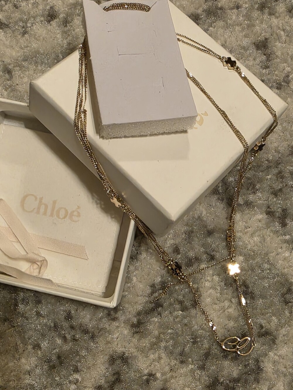 CHLOE Gold Multi-Strand Star & Clover Necklace